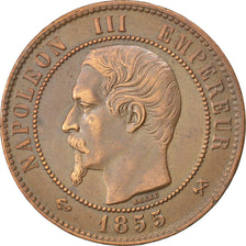 FRANCE, Napoléon III, 10 Centimes, 1855, Rouen, KM #771.2, EF(40-45), Bronze, G.