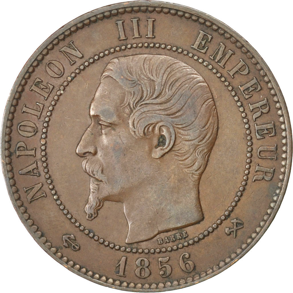 Second Empire, 10 Centimes Napoléon III tête nue 1856 B, KM 771.2
