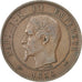 Second Empire, 10 Centimes Napoléon III tête nue 1856 B, KM 771.2