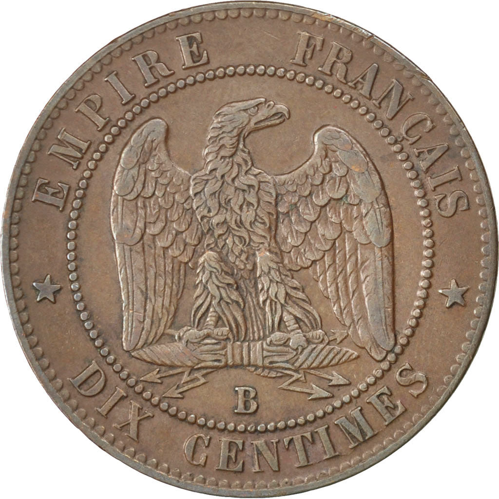 Second Empire, 10 Centimes Napoléon III tête nue 1856 B, KM 771.2