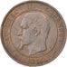 FRANCE, Napoléon III, 10 Centimes, 1855, Strasbourg, KM #771.3, VF(30-35), B...