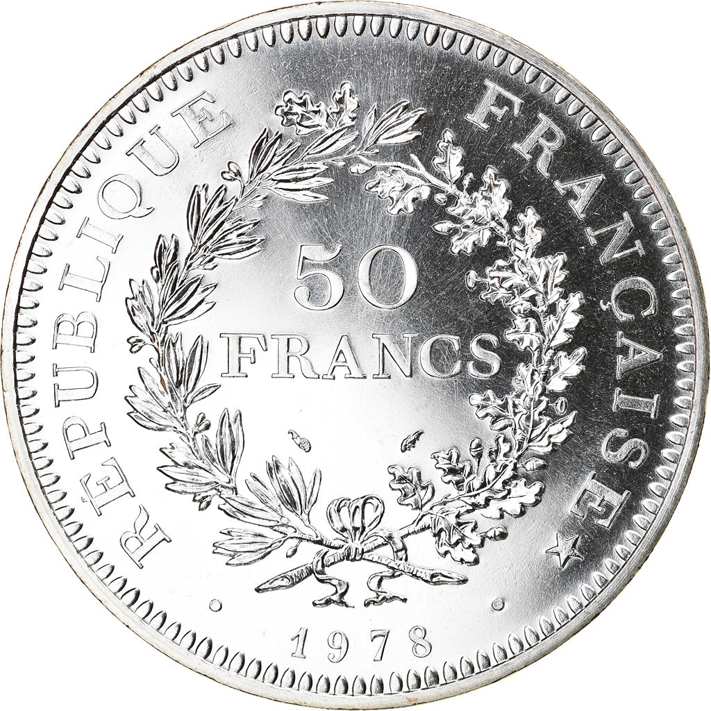 Coin, France, Hercule, 50 Francs, 1978, Paris, MS(65-70), Silver, KM:941.1