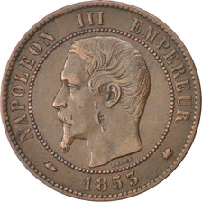 FRANCE, Napoléon III, 10 Centimes, 1853, Bordeaux, KM #771.5, VF(30-35), Bronze,