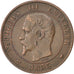 FRANCE, Napoléon III, 10 Centimes, 1853, Bordeaux, KM #771.5, VF(30-35), Bronze,