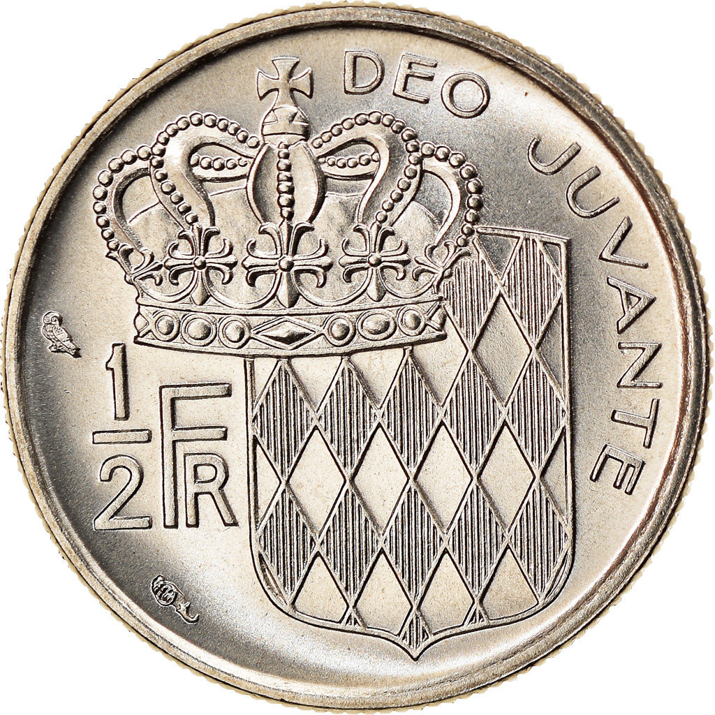 Moneda, Mónaco, Rainier III, 1/2 Franc, 1974, FDC, Níquel, KM:145, Gadoury:MC