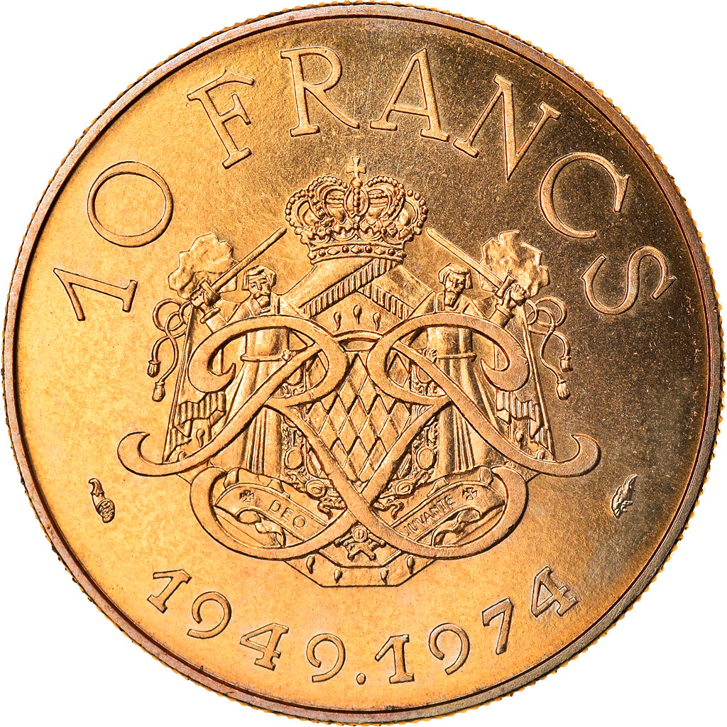 Coin, Monaco, Rainier III, 10 Francs, 1974, MS(65-70), Copper-Nickel-Aluminum