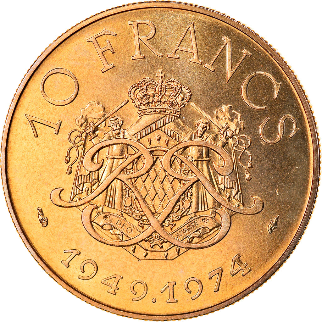 Münze, Monaco, Rainier III, 10 Francs, 1974, STGL, Copper-Nickel-Aluminum