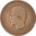 FRANCE, Napoléon III, 10 Centimes, 1854, Bordeaux, KM #771.5, F(12-15), Bronze, 