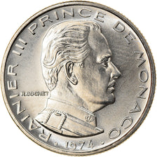 Coin, Monaco, Rainier III, 1/2 Franc, 1974, MS(65-70), Nickel, KM:145