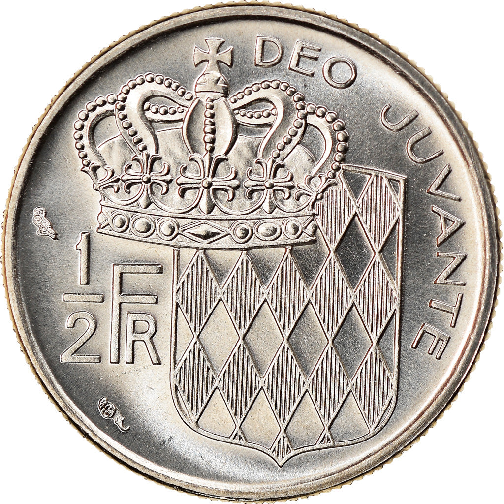 Coin, Monaco, Rainier III, 1/2 Franc, 1974, MS(65-70), Nickel, KM:145