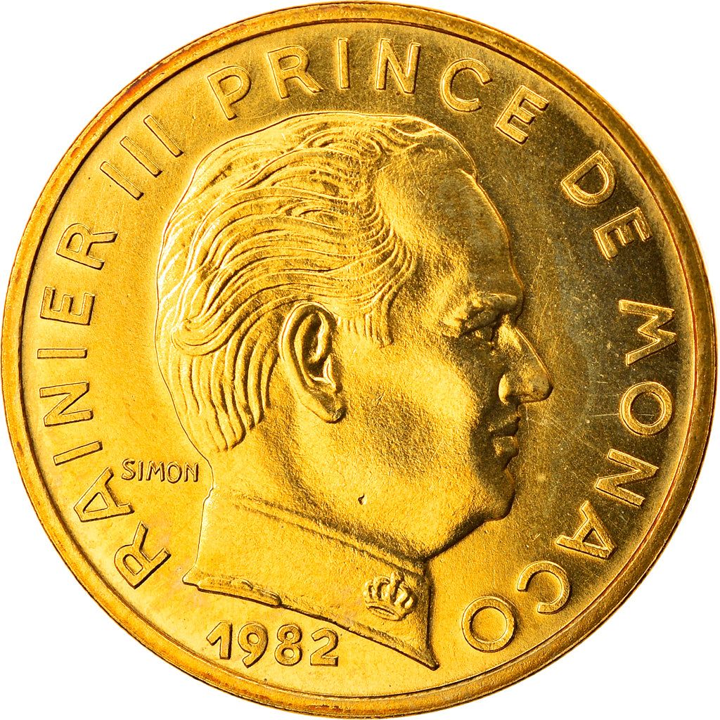 Coin, Monaco, Rainier III, 10 Centimes, 1982, MS(65-70), Aluminum-Bronze