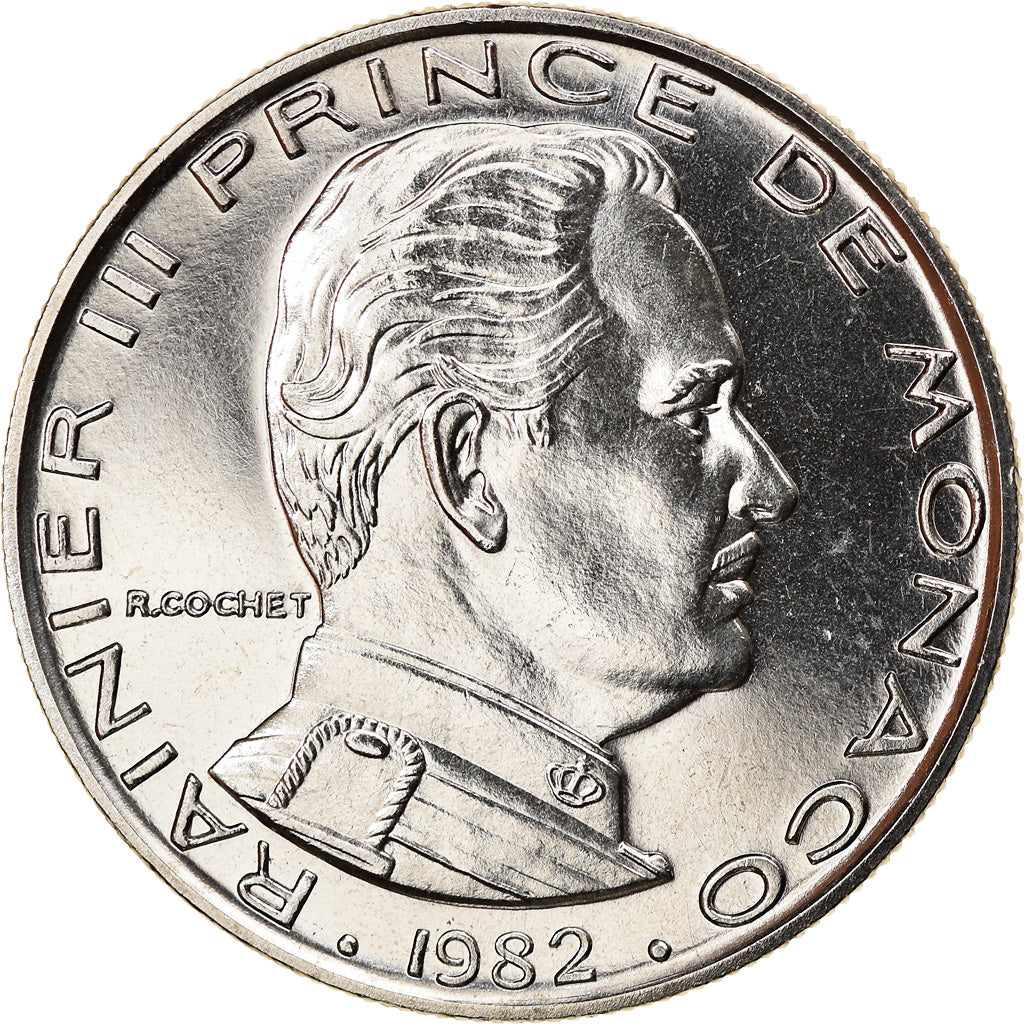 Coin, Monaco, Rainier III, Franc, 1982, MS(65-70), Nickel, KM:140, Gadoury:MC