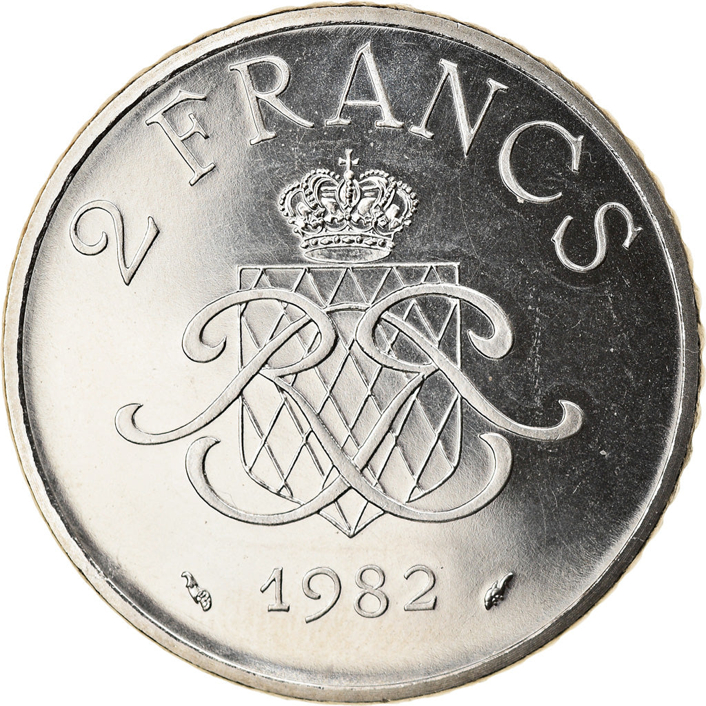 Münze, Monaco, Rainier III, 2 Francs, 1982, STGL, Nickel, KM:157, Gadoury:MC