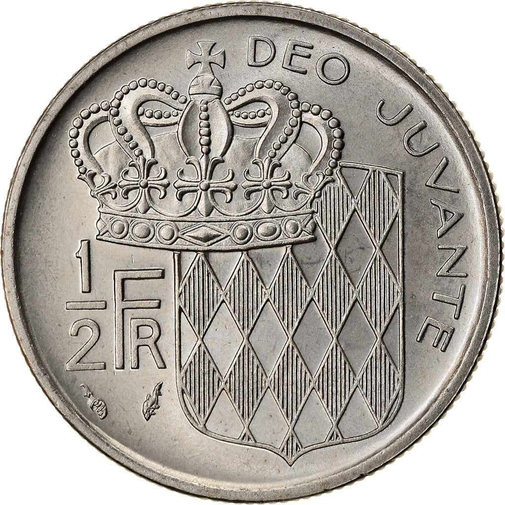 Monnaie, Monaco, Rainier III, 1/2 Franc, 1975, FDC, Nickel, Gadoury:MC 149