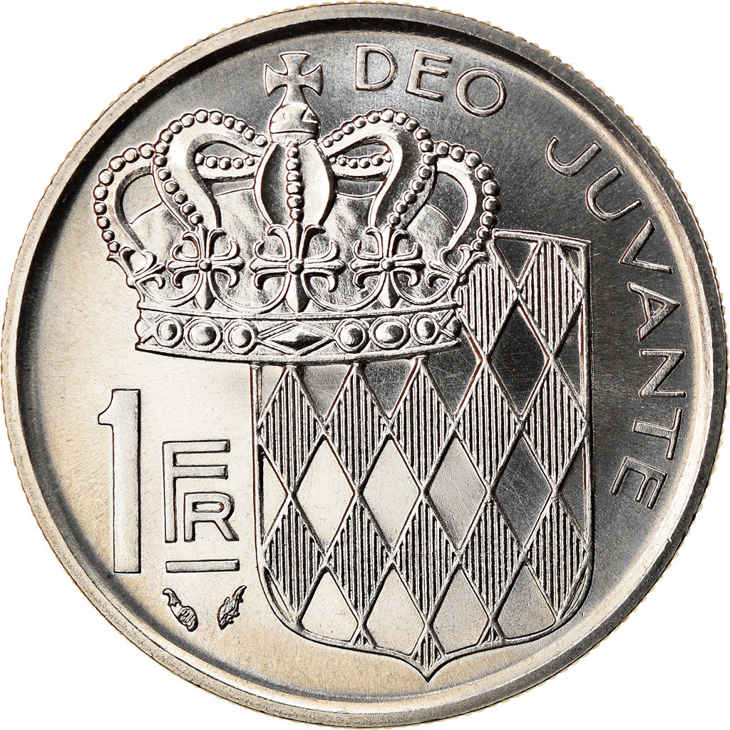 Coin, Monaco, Rainier III, Franc, 1975, MS(65-70), Nickel, KM:140, Gadoury:MC