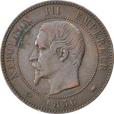 FRANCE, Napoléon III, 10 Centimes, 1856, Bordeaux, KM #771.5, EF(40-45), Bronze,