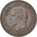 FRANCE, Napoléon III, 10 Centimes, 1856, Bordeaux, KM #771.5, EF(40-45), Bronze,