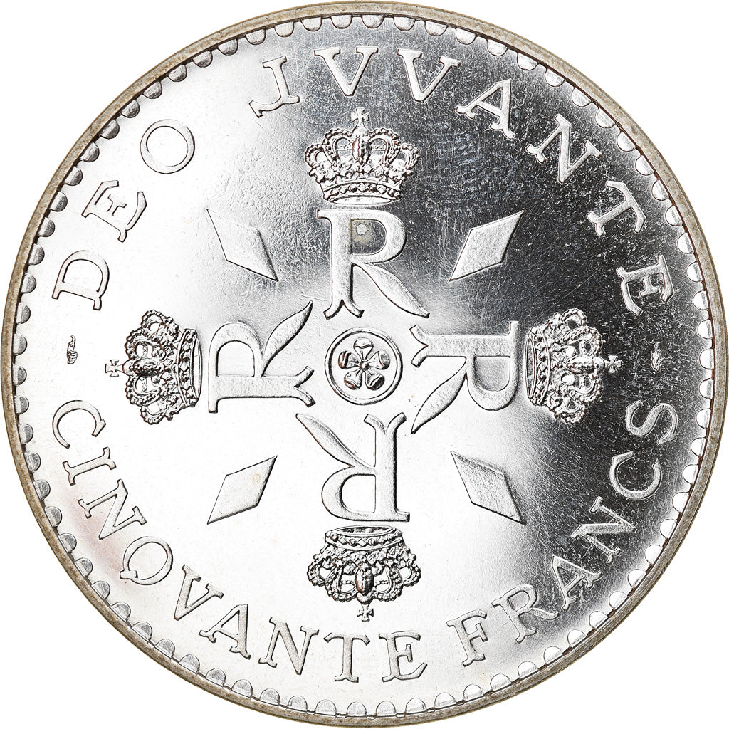 Moneta, Monaco, Rainier III, 50 Francs, 1975, FDC, Argento, KM:152.2, Gadoury:MC