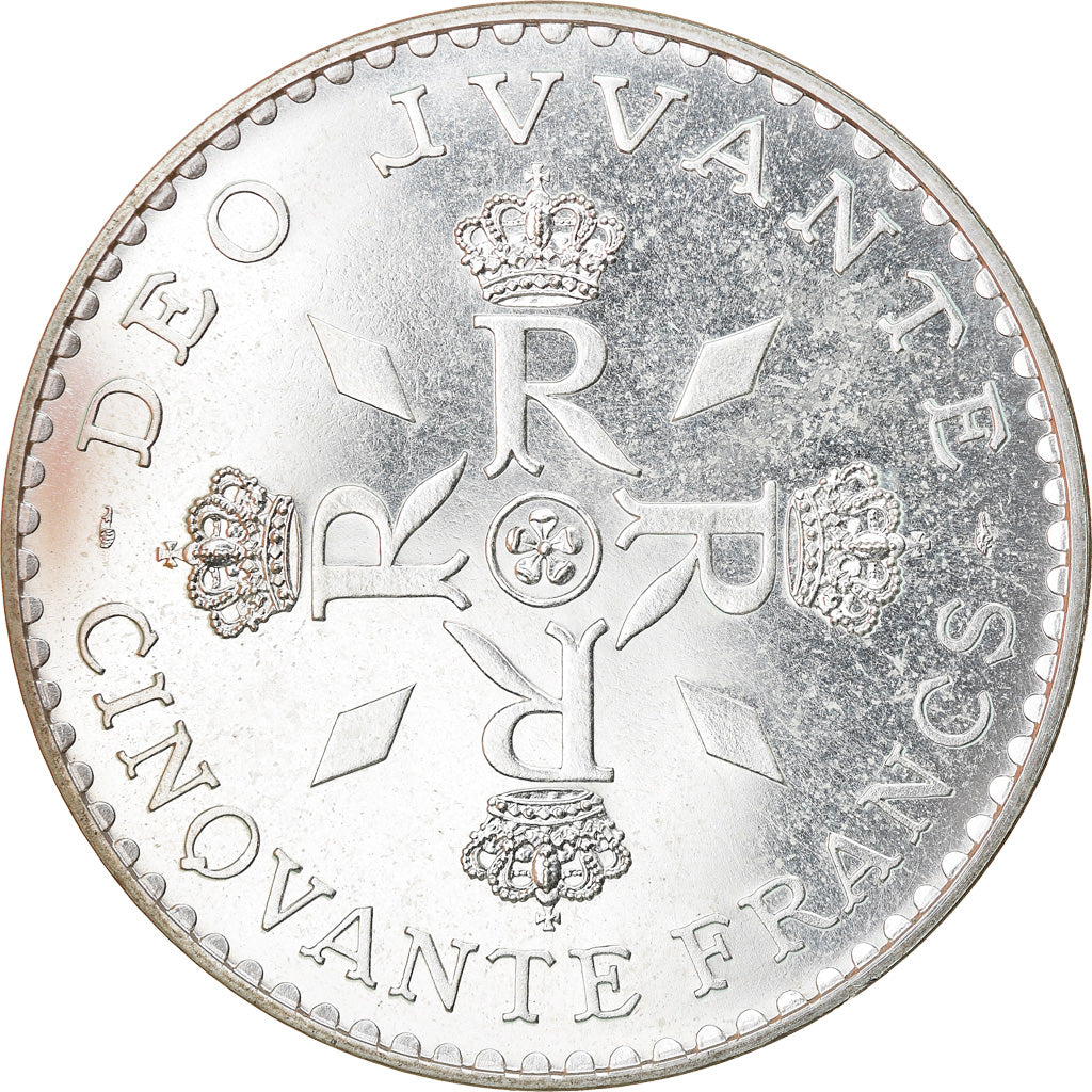 Coin, Monaco, Rainier III, 50 Francs, 1975, MS(65-70), Silver, KM:152.2