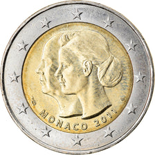 Monaco, 2 Euro, Mariage Princier, 2011, Paris, AU(55-58), Bi-Metallic