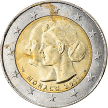 Monaco, 2 Euro, Mariage Princier, 2011, Paris, AU(50-53), Bi-Metallic