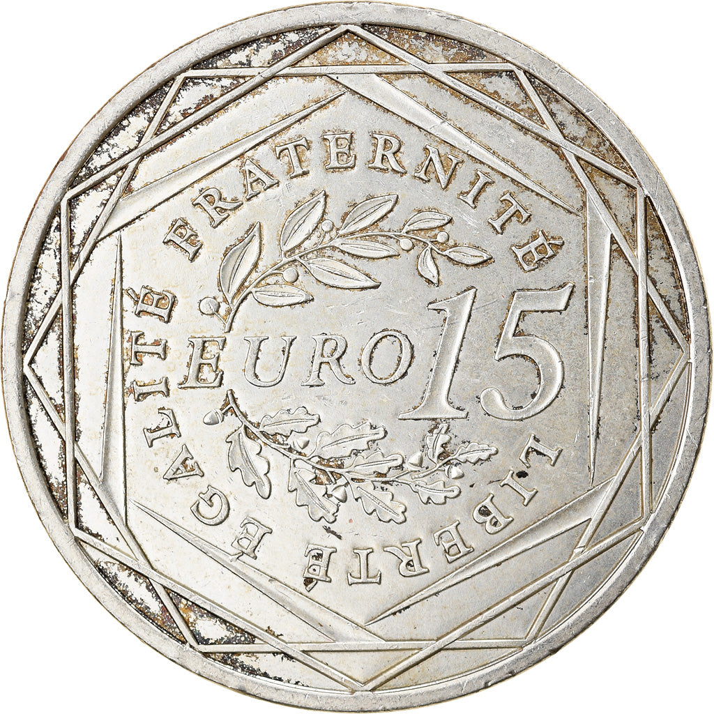 France, 15 Euro, 2008, EF(40-45), Silver, Gadoury:EU288, KM:1535