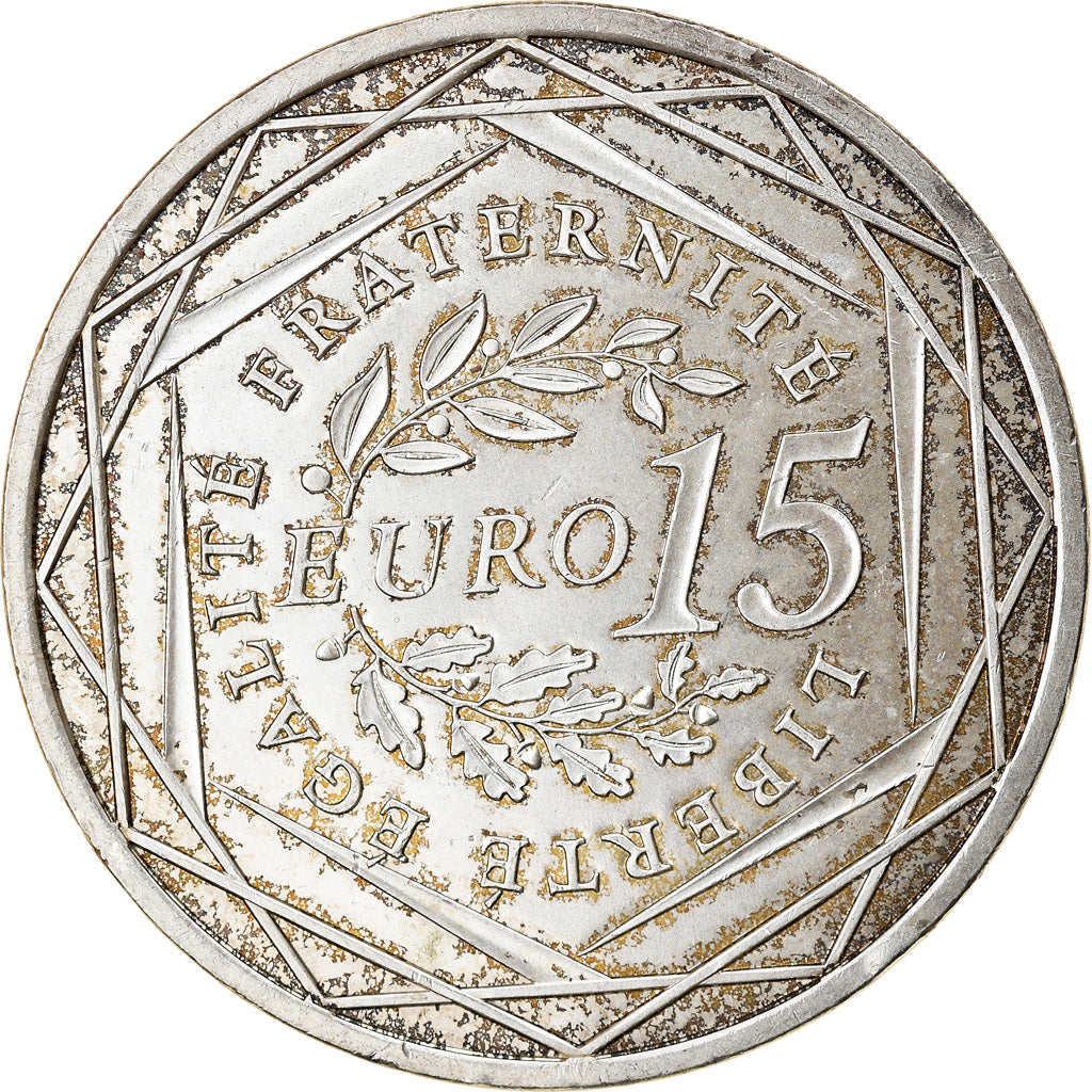 France, 15 Euro, 2008, EF(40-45), Silver, Gadoury:EU288, KM:1535