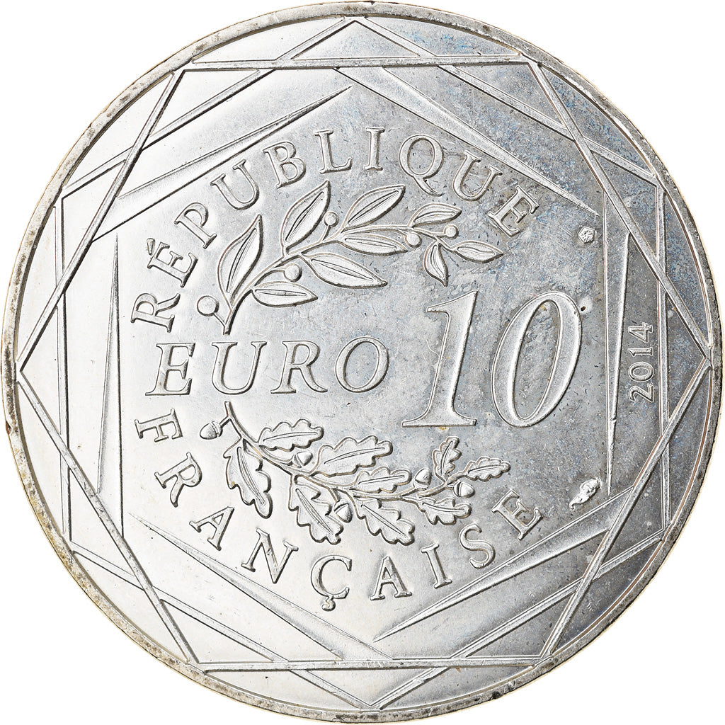 Francja, 10 Euro, Fraternité, 2014, MS(63), Srebro, Gadoury:EU719