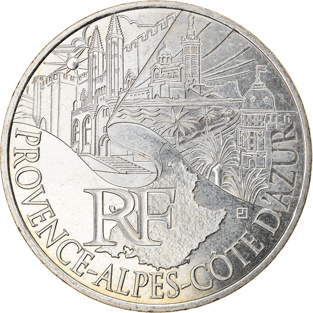 Francja, 10 Euro, Provence-Alpes-Cote d'Azur, 2011, Paris, MS(63), Srebro