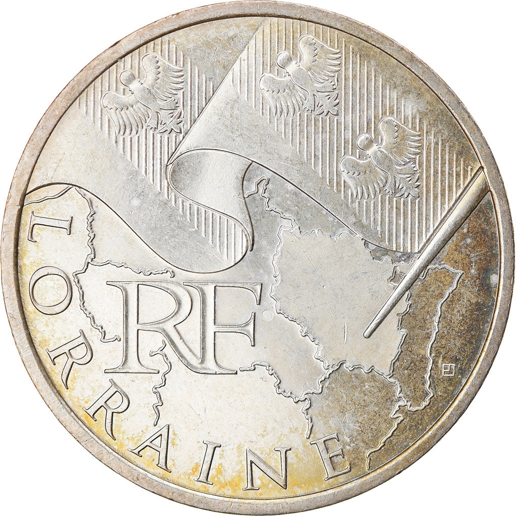Francja, 10 Euro, Lorraine, 2010, Paris, MS(63), Srebro, KM:1661