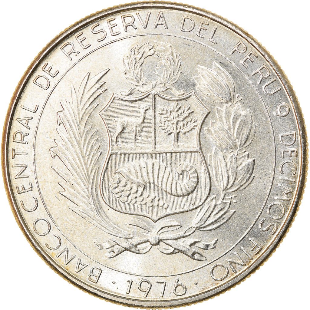 Coin, Peru, 400 Soles, 1976, Lima, MS(63), Silver, KM:270