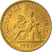 Moeda, França, Chambre de commerce, 2 Francs, 1921, Paris, MS(63)