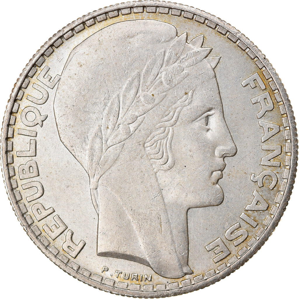 Moeda, França, Turin, 20 Francs, 1933, Paris, MS(60-62), Prata, KM:879