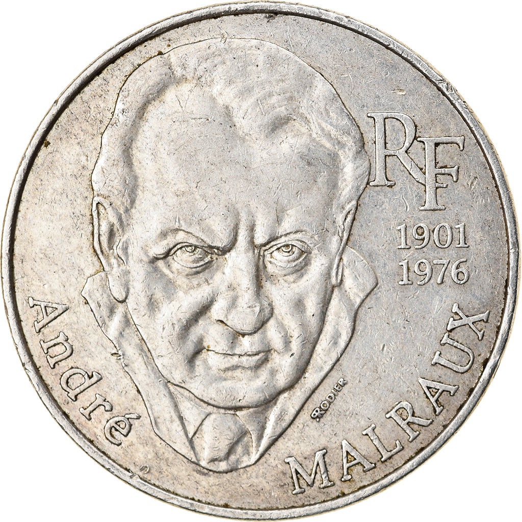 Moneta, Francia, André Malraux, 100 Francs, 1997, BB, Argento, KM:1188