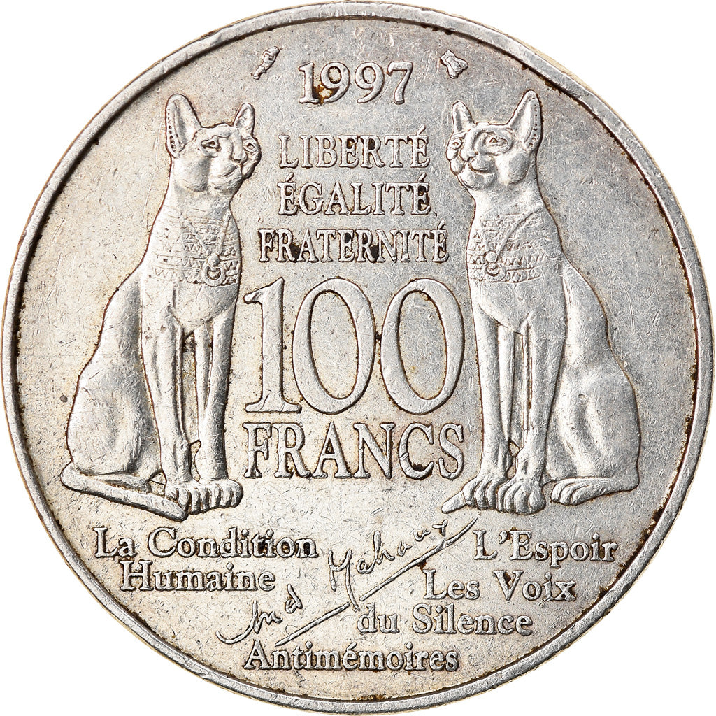 Moneta, Francia, André Malraux, 100 Francs, 1997, BB, Argento, KM:1188
