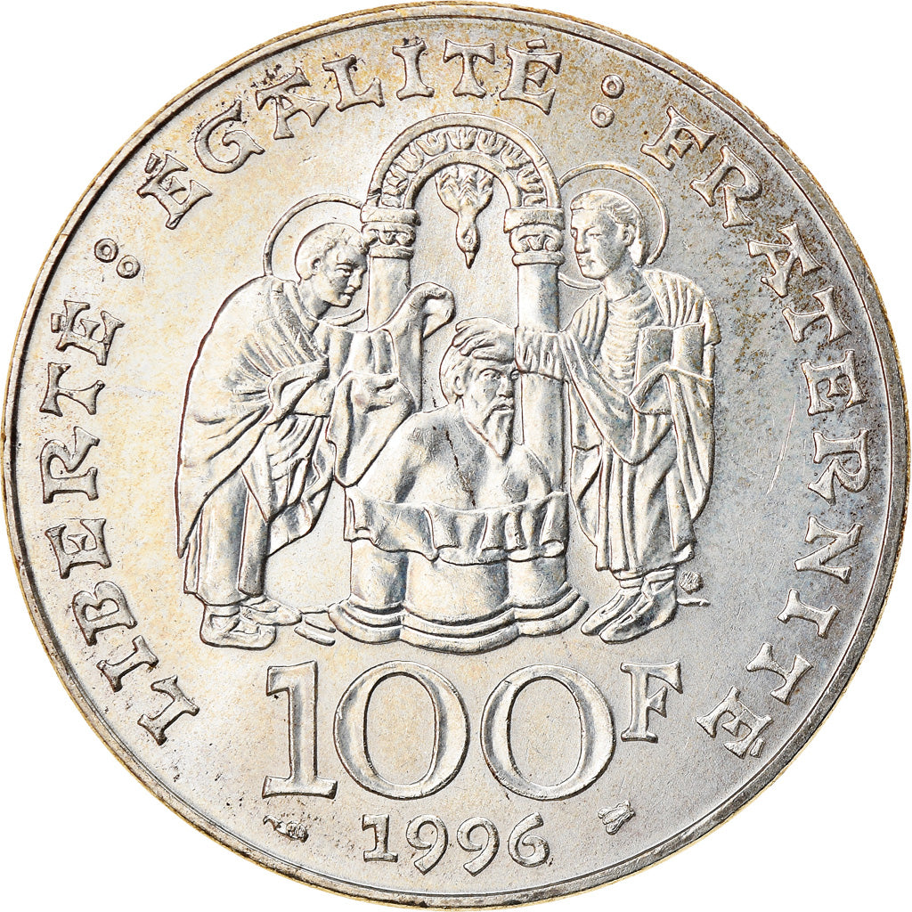 Coin, France, Clovis, 100 Francs, 1996, MS(60-62), Silver, KM:1180, Gadoury:953