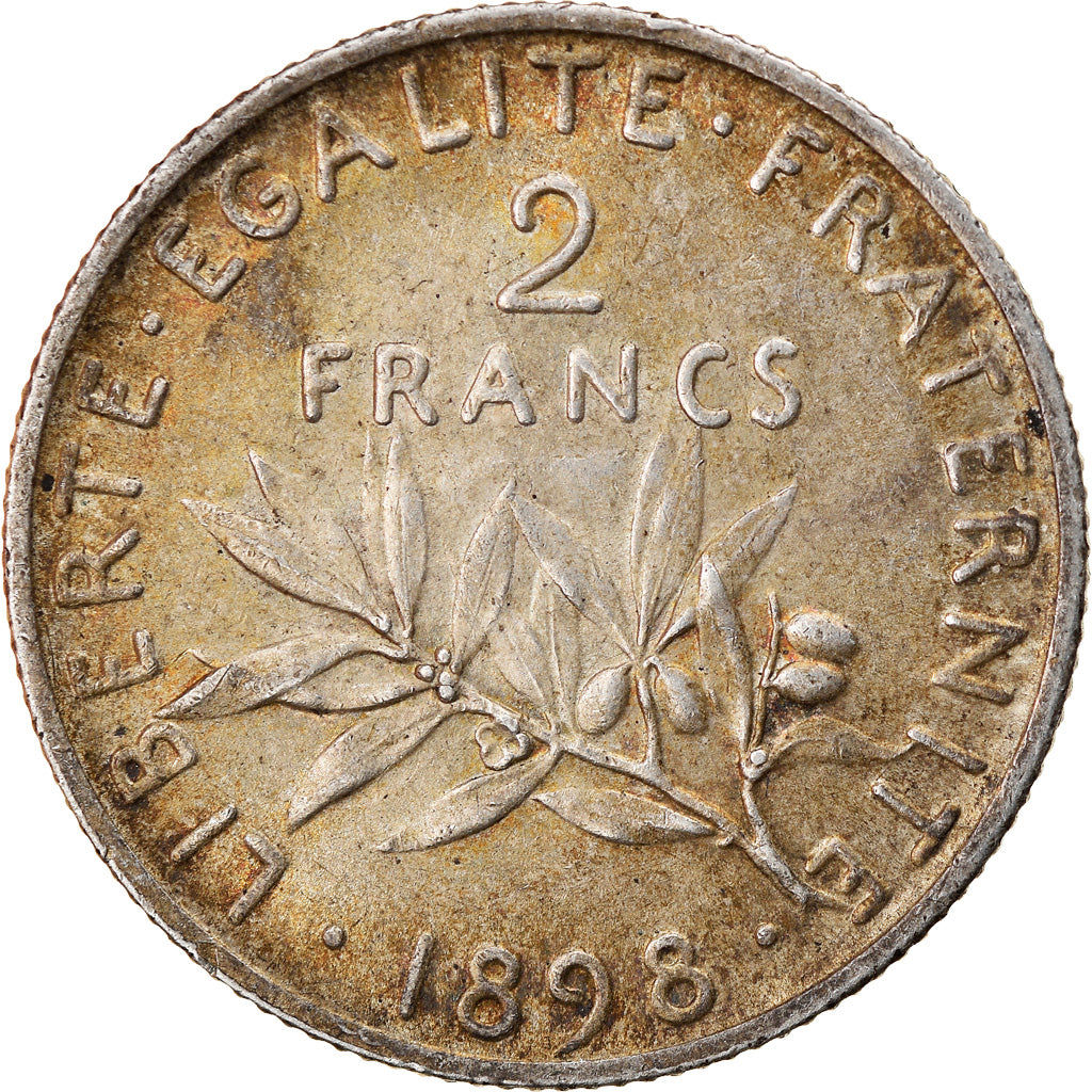 Coin, France, Semeuse, 2 Francs, 1898, Paris, EF(40-45), Silver, KM:845.1