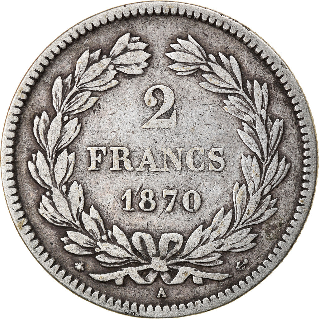 Coin, France, Cérès, 2 Francs, 1870, Paris, EF(40-45), Silver, KM:817.1