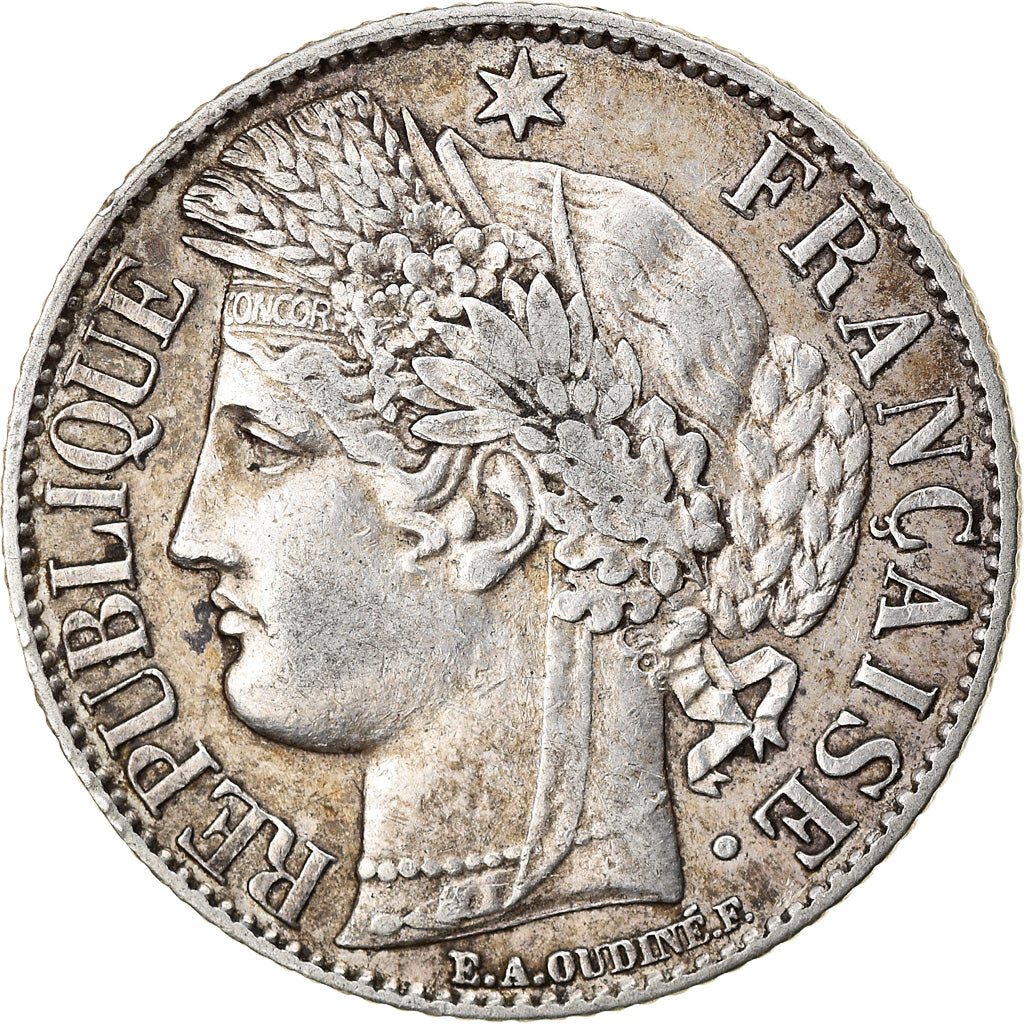 Coin, France, Cérès, Franc, 1887, Paris, EF(40-45), Silver, KM:822.1