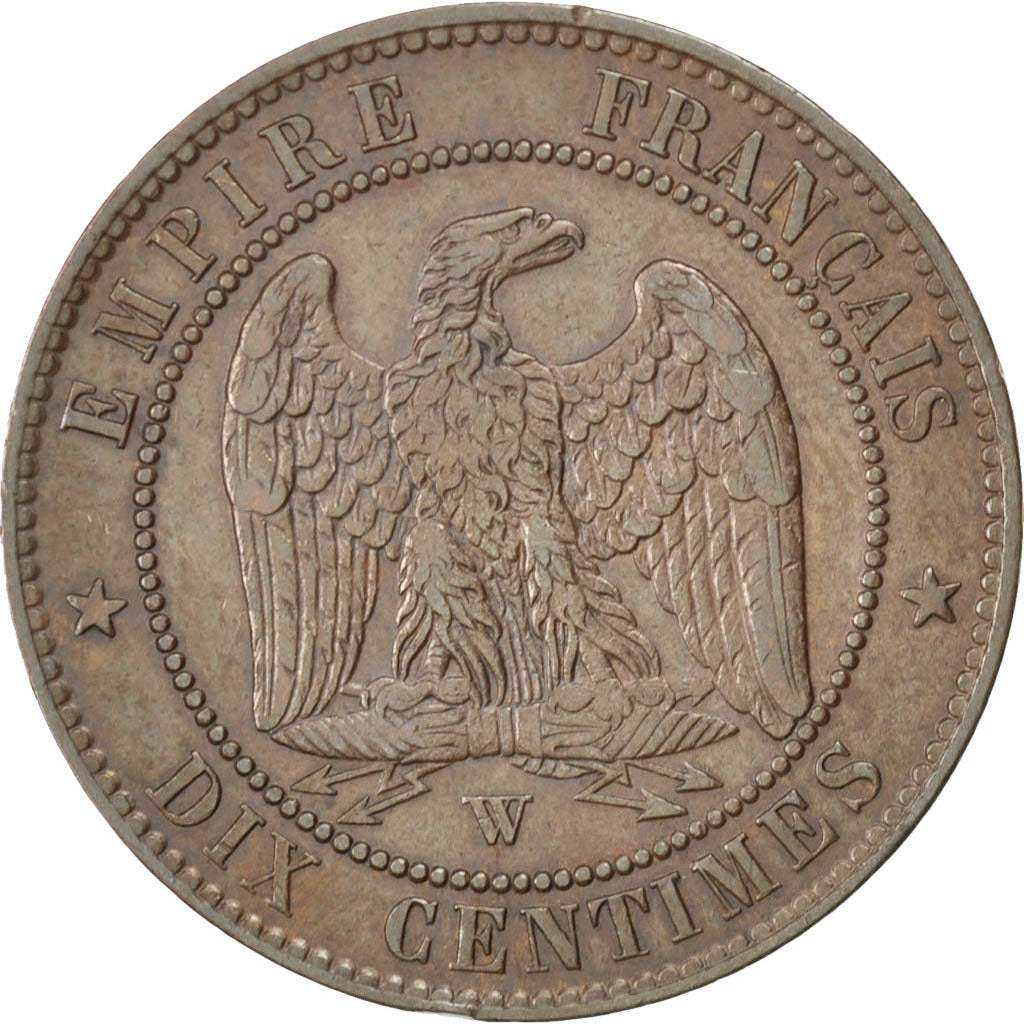 FRANCE, Napoléon III, 10 Centimes, 1854, Lille, KM #771.7, EF(40-45), Bronze, G.
