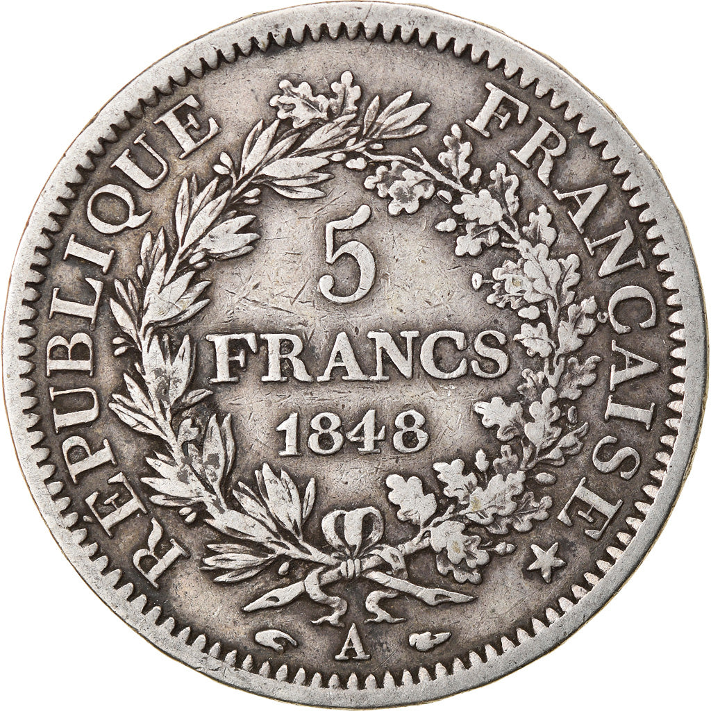 Monnaie, France, Hercule, 5 Francs, 1848, Paris, TB+, Argent, Gadoury:683