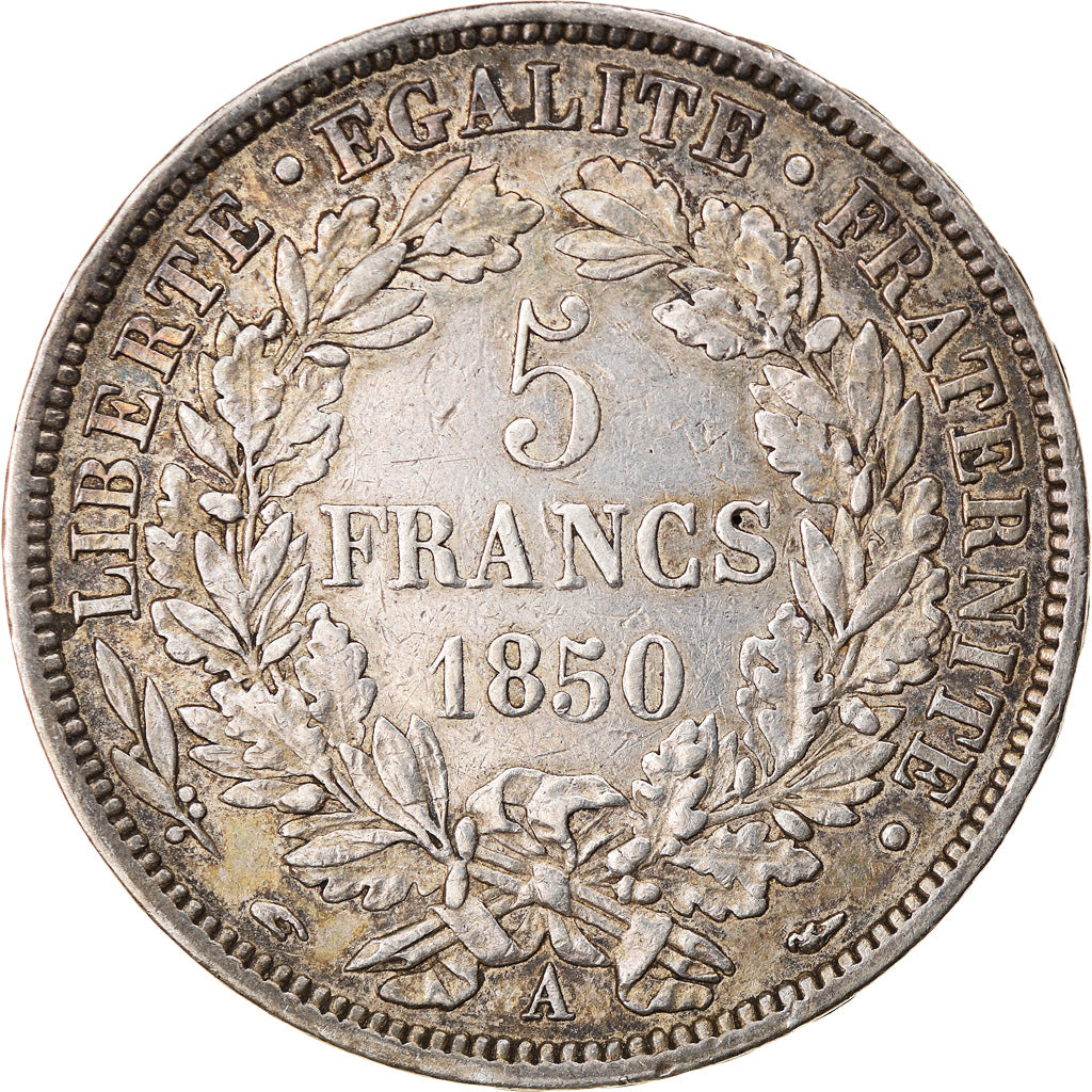 Coin, France, Cérès, 5 Francs, 1850, Paris, AU(50-53), Silver, KM:761.1
