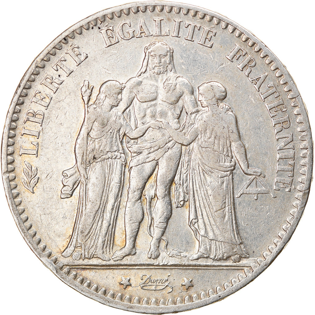 Coin, France, Hercule, 5 Francs, 1877, Bordeaux, EF(40-45), Silver, KM:820.2