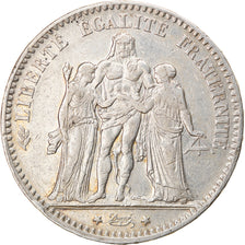 Coin, France, Hercule, 5 Francs, 1877, Bordeaux, EF(40-45), Silver, KM:820.2