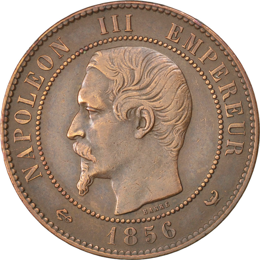 FRANCE, Napoléon III, 10 Centimes, 1856, Lille, KM #771.7, EF(40-45), Bronze, G.
