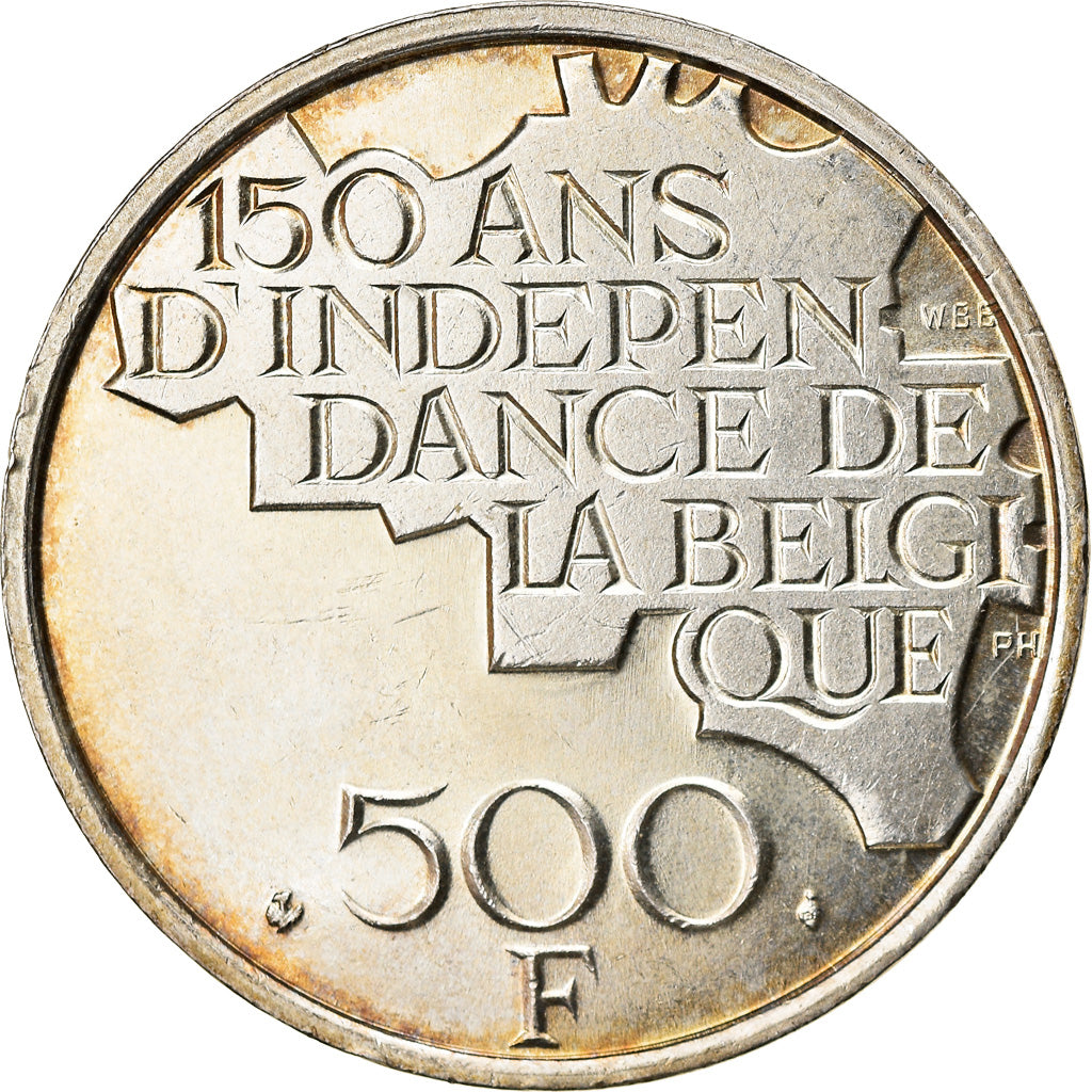 Coin, Belgium, 500 Francs, 500 Frank, 1980, Brussels, EF(40-45), Silver Clad