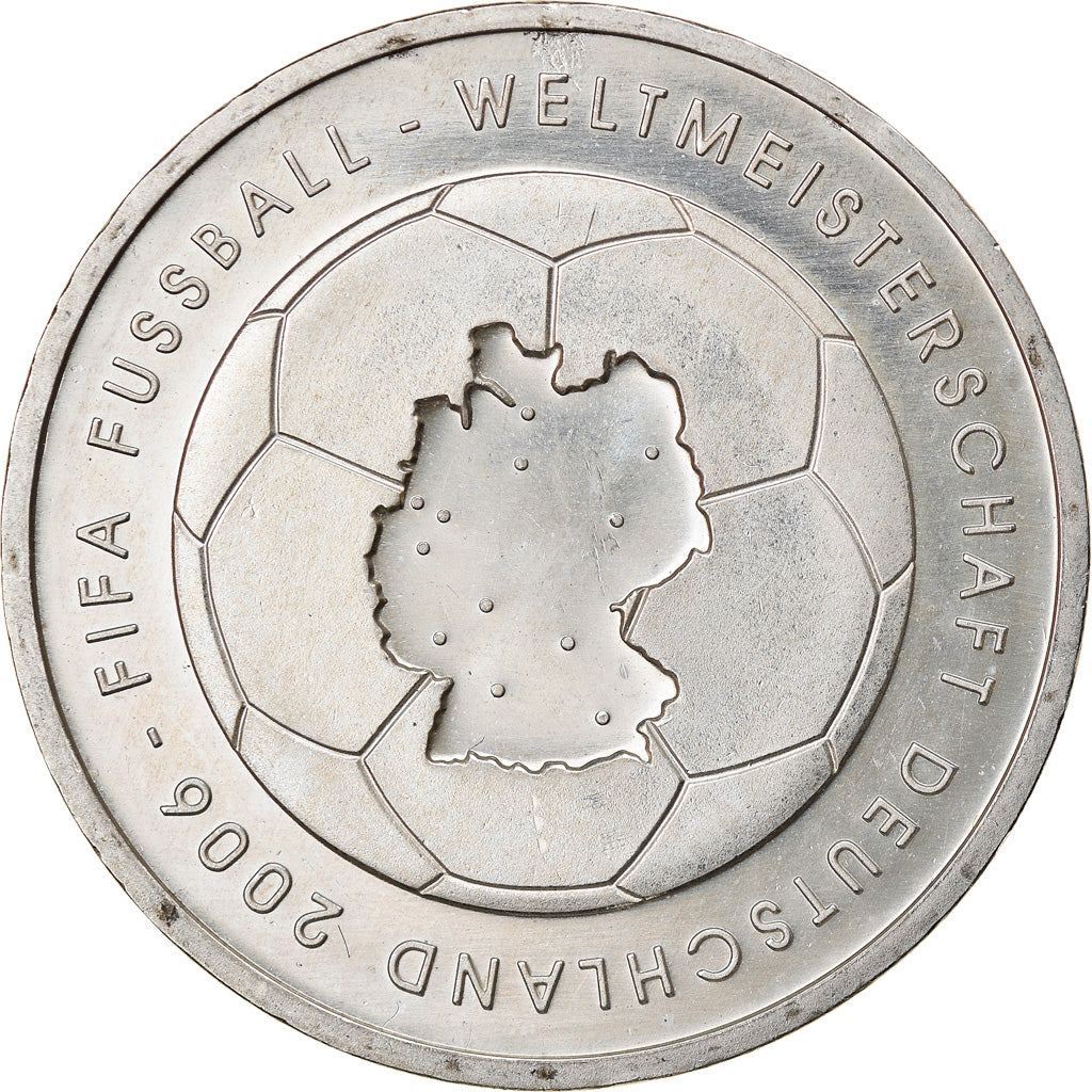GERMANY - FEDERAL REPUBLIC, 10 Euro, fifa 2006, 2003, Hambourg, MS(63), Silver