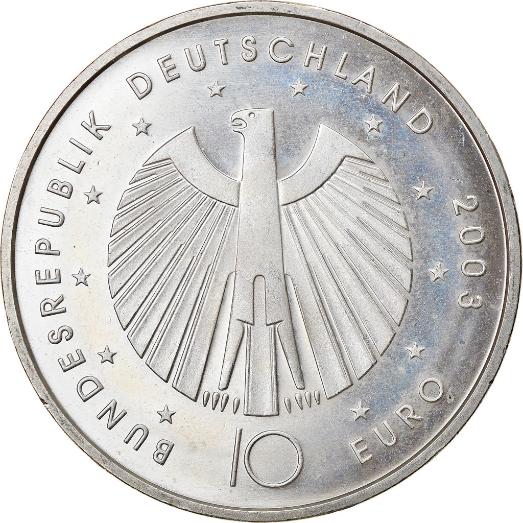 GERMANY - FEDERAL REPUBLIC, 10 Euro, fifa 2006, 2003, Hambourg, MS(63), Silver