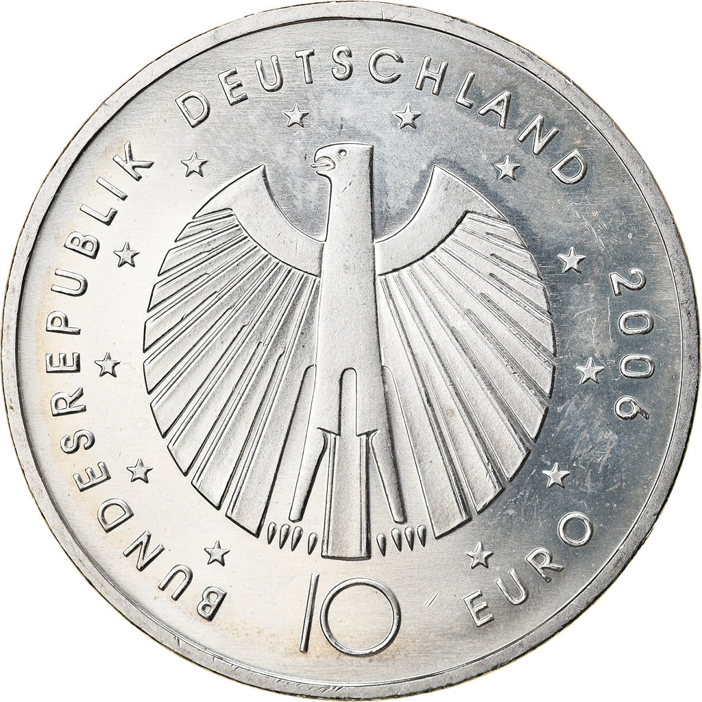 GERMANY - FEDERAL REPUBLIC, 10 Euro, 2006, Munich, MS(63), Silver, KM:243