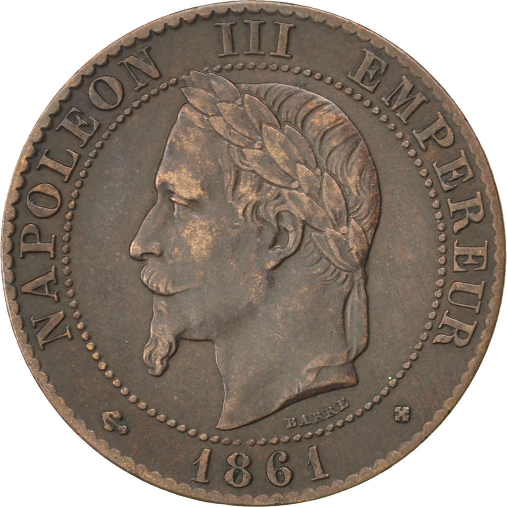 Monnaie, France, Napoleon III, Napoléon III, 2 Centimes, 1861, Strasbourg, TTB